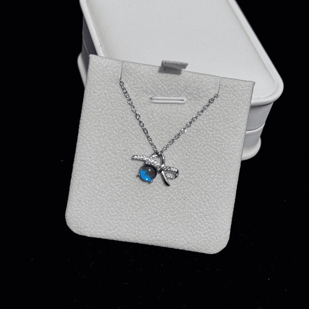 Real Blue Morpho Butterfly Wing Necklace in S925 Sterling Silver - Unique Handmade Specimen Pendant, Niche Aesthetic Jewelry, Birthday Gift for Bestie & Couples