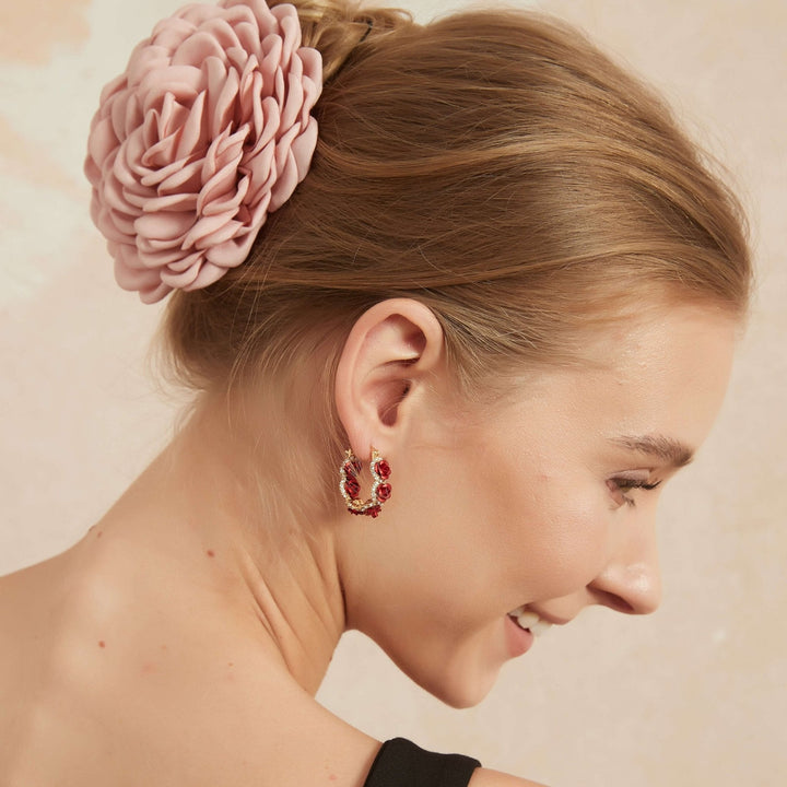 Große rosa Kamelien-Haarklammer