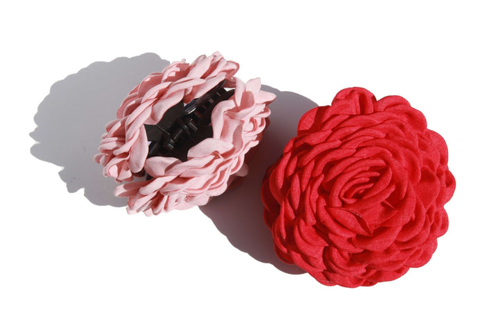 Große rosa Kamelien-Haarklammer