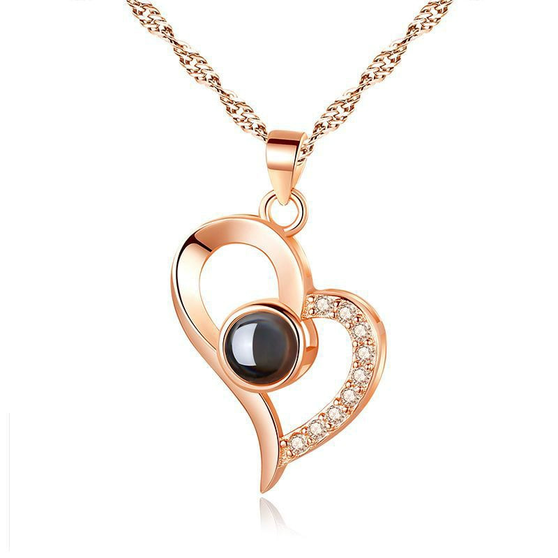 "Love You for Ten Thousand Years" pendant — a free-engraving, light luxury clavicle chain with an elegant and premium feel
