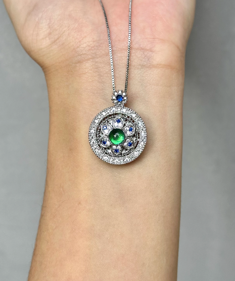 Real Jewel Beetle Wing Necklace - Iridescent Metallic Green Pendant - Minimalist Luxury Nature Jewelry