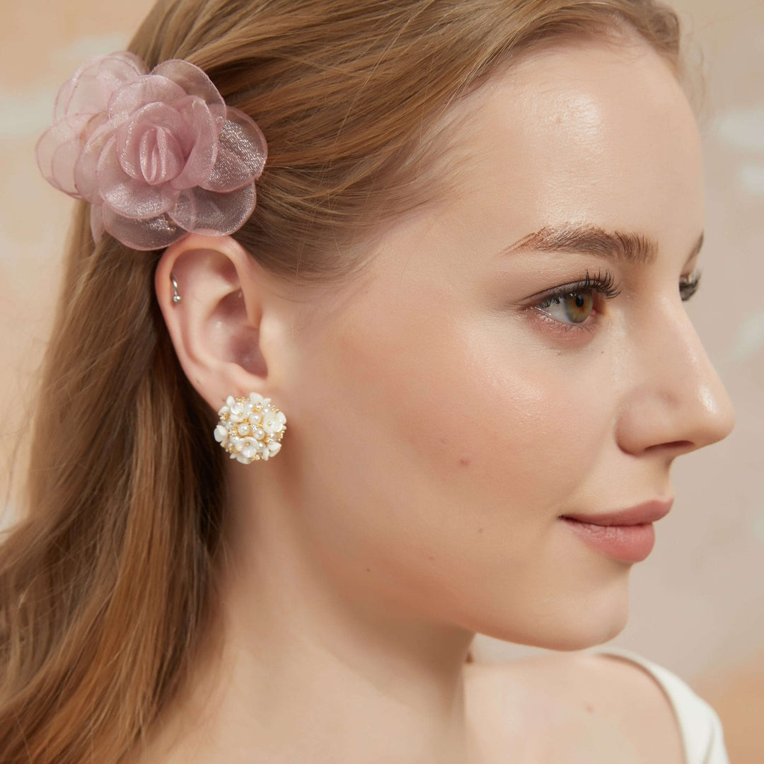 Mini Pink Peony Hair Claws (2 pieces)