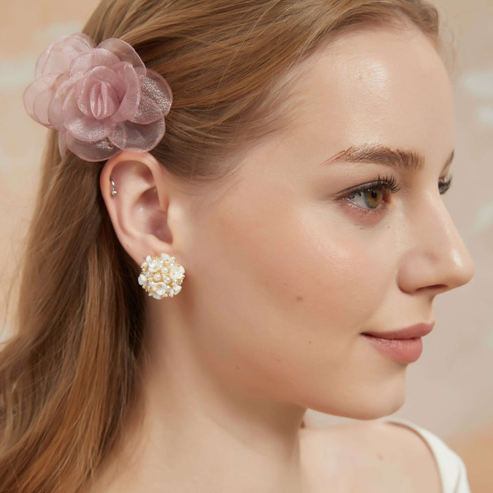 Mini Pink Peony Hair Claws (2 pieces)