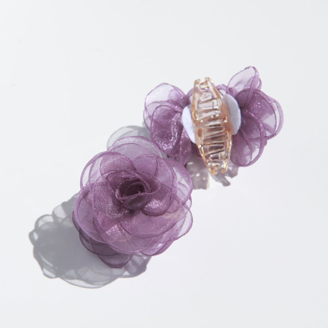 Mini Purple Peony Hair Claws (2 pieces)