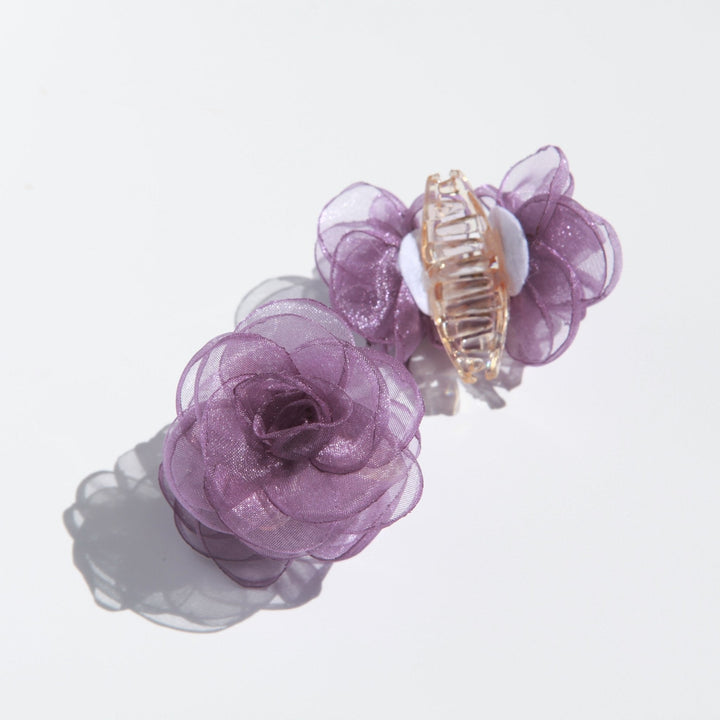 Mini Purple Peony Hair Claws (2 pieces)