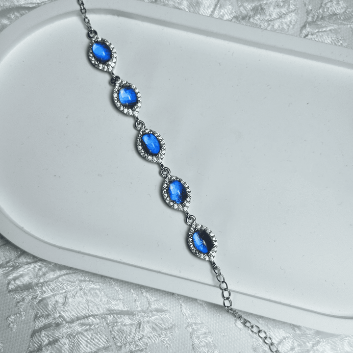 Real Blue Morpho Butterfly Wing Bracelet in S925 Sterling Silver - Unique Handmade Jewelry, Whimsical INFP Gift, Niche Specimen Jewelry for Besties & Couples