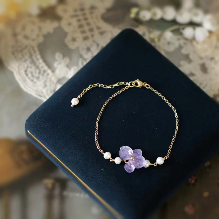 Miss Hydrangea Pearl Bracelet  (Stackable)