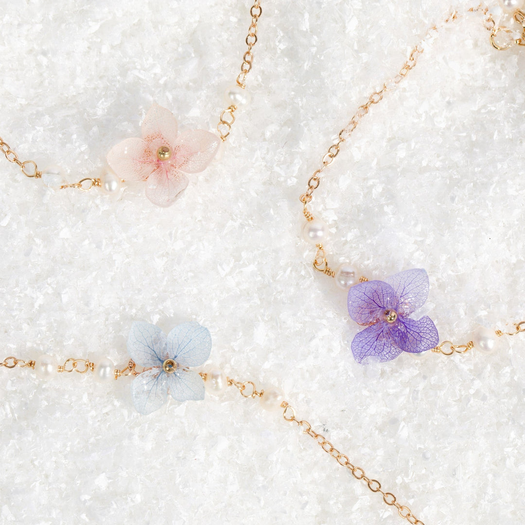 Miss Hydrangea Pearl Bracelet  (Stackable)