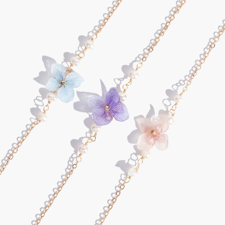 Miss Hydrangea Pearl Bracelet  (Stackable)