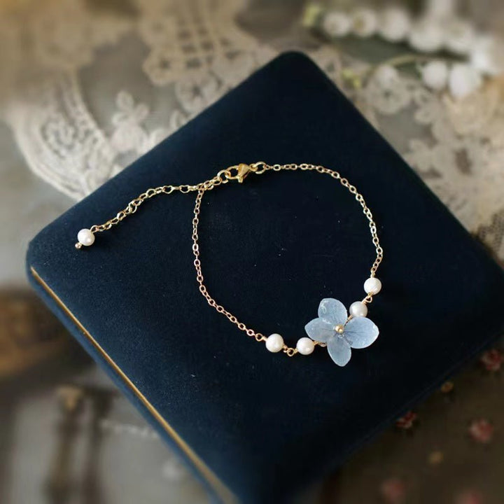 Miss Hydrangea Pearl Bracelet  (Stackable)