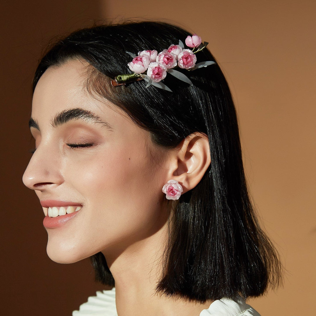 *My Rain Garden* Flowering Camellia Buds Hair Clip