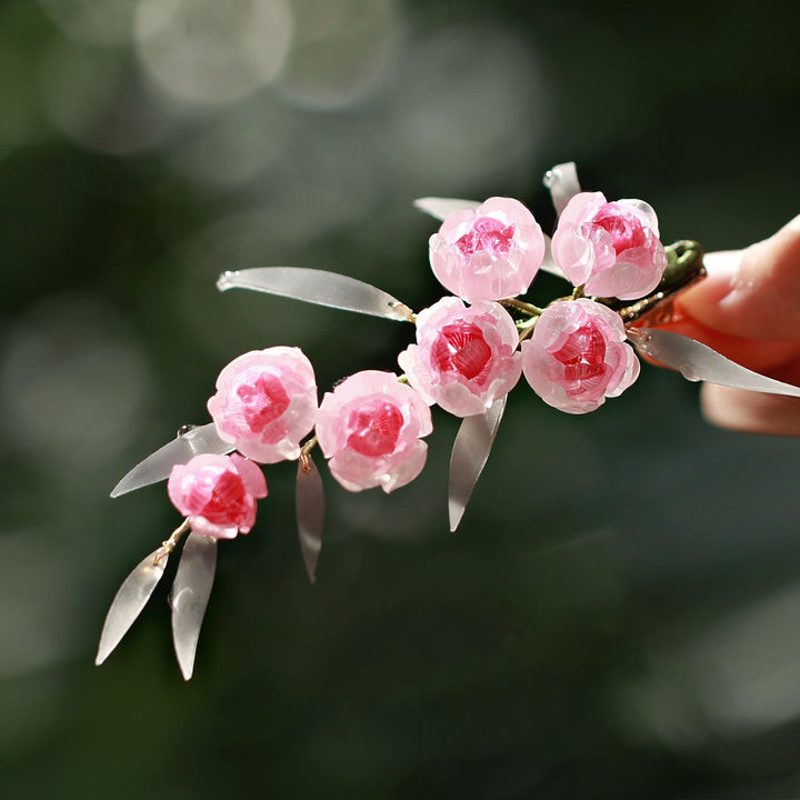 *My Rain Garden* Flowering Camellia Buds Hair Clip