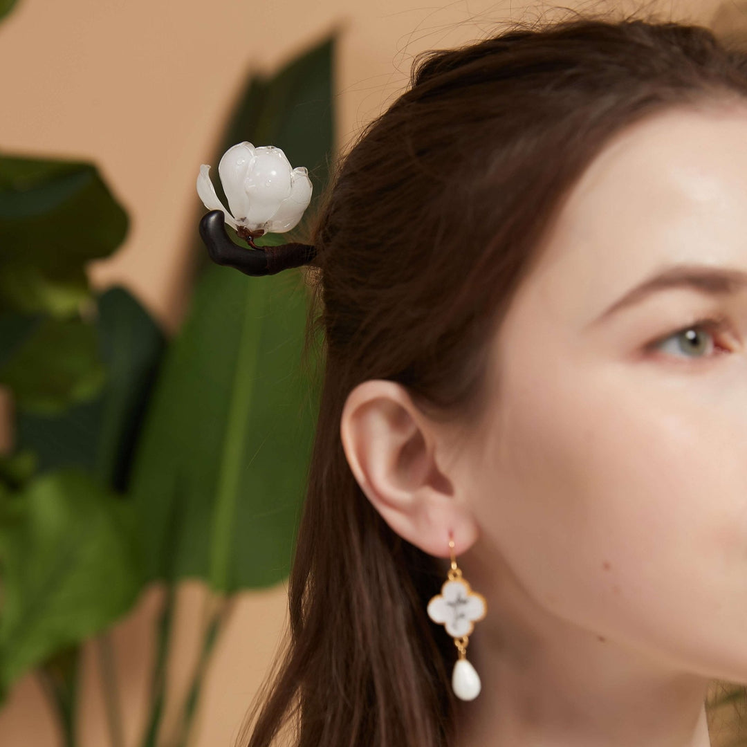 Translucent Flowering Magnolia Hair Stick/Final Sale