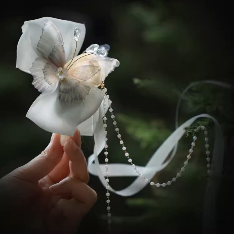 Orchid Butterfly Tassel Hair Claw