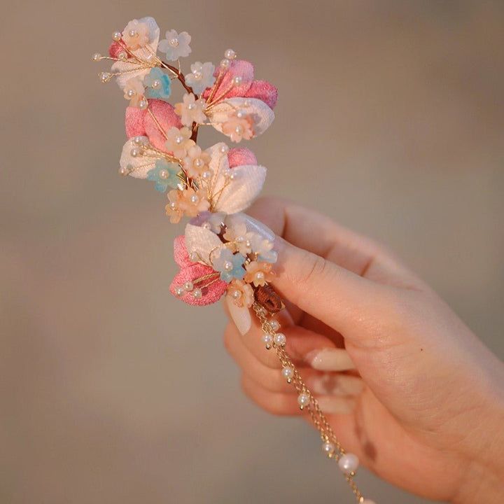 Pentas Star Garden Flower Tassel Hair Clip