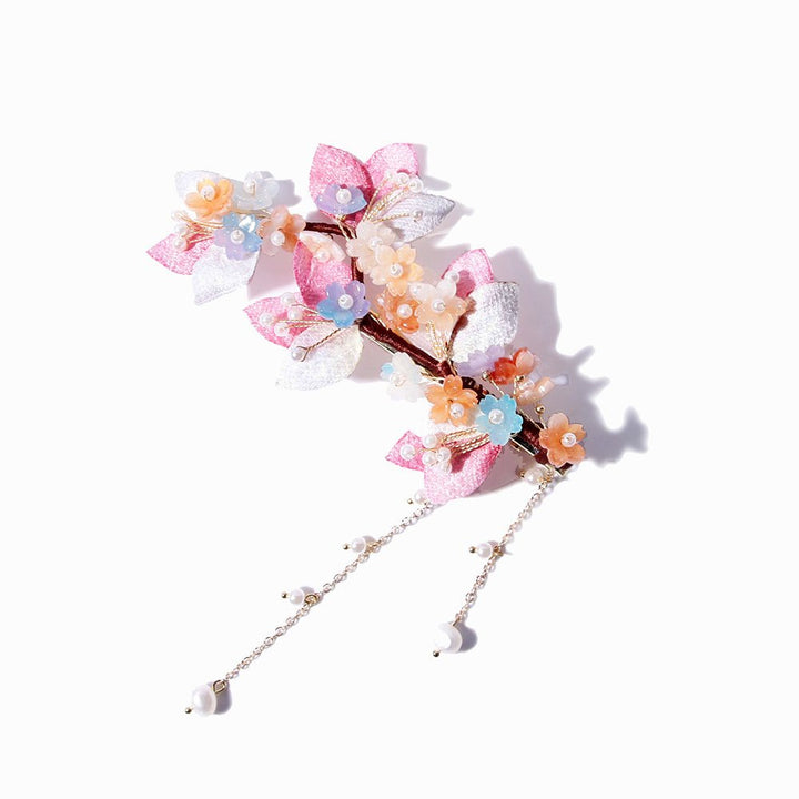 Pentas Star Garden Flower Tassel Hair Clip