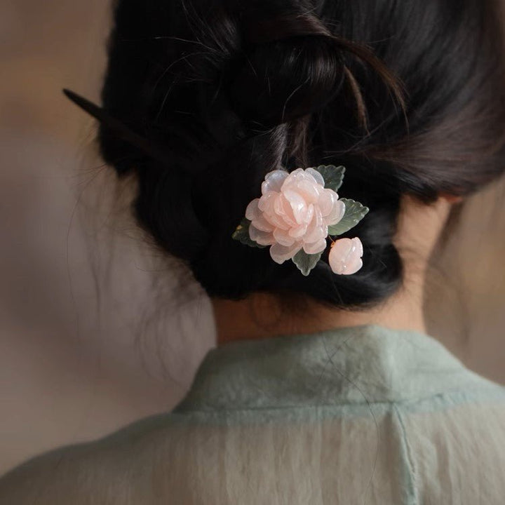 Peony Flower Buds Hair Stick