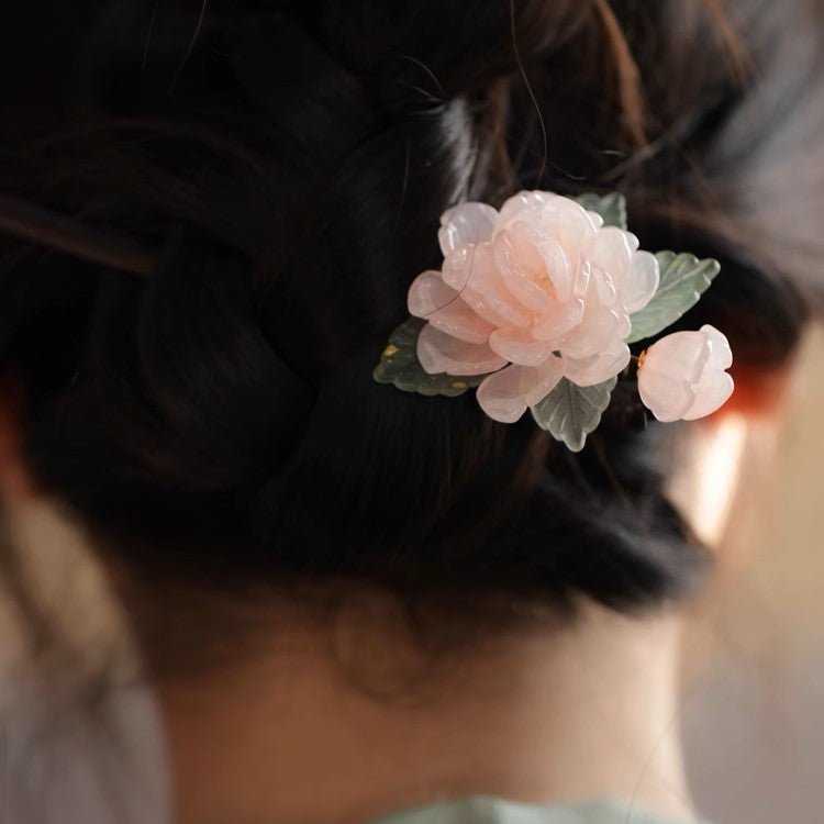 Peony Flower Buds Hair Stick