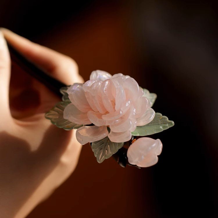 Peony Flower Buds Hair Stick