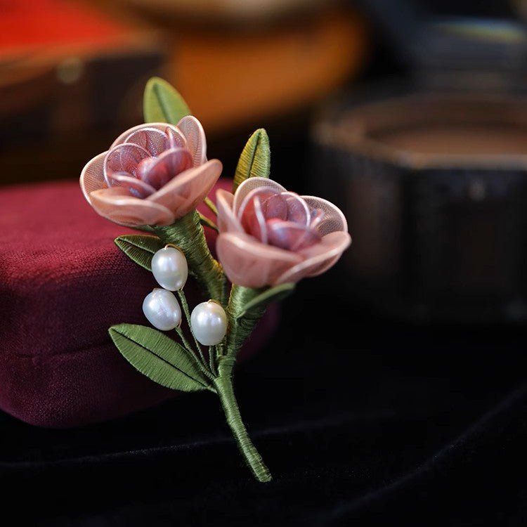Pink Floral Banquet Brooch/ Final Sale