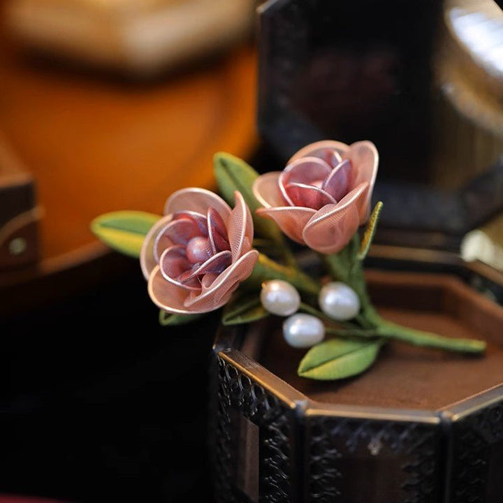 Pink Floral Banquet Brooch/ Final Sale