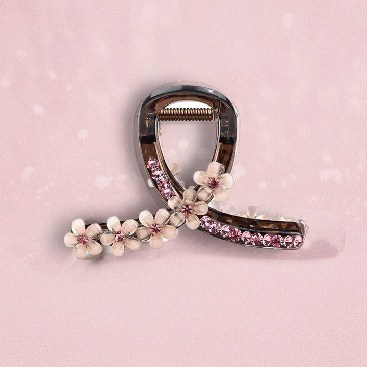 Pink Floral Crystal Hair Claw (Tiny-2 piece)/ Final Sale