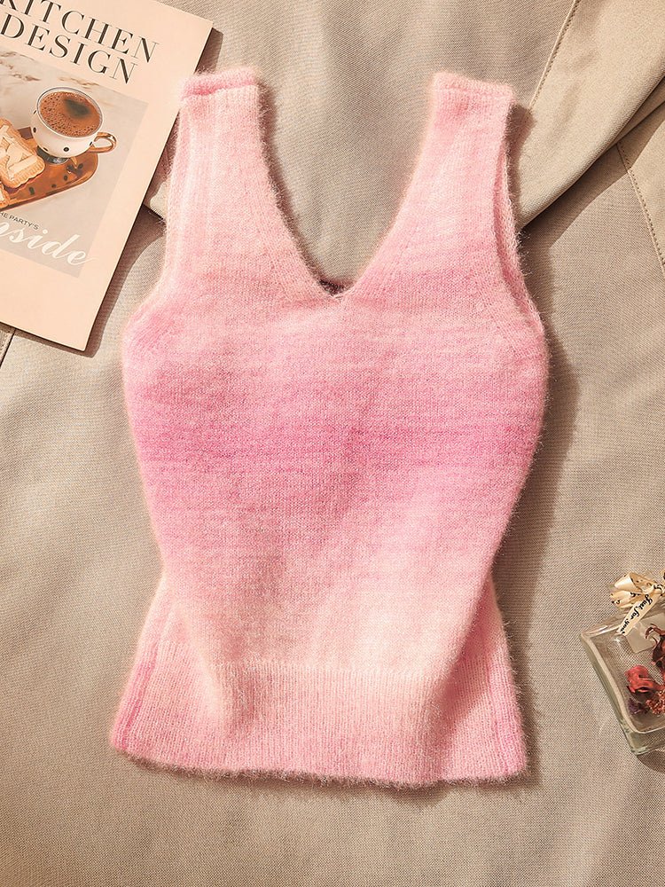 Pink Floral Knit Tank Top
