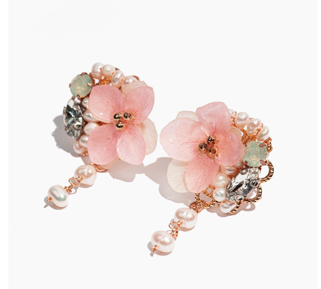4-teiliges Weihnachtsgeschenkset mit rosa Hortensienschmuck (25 % Rabatt)
