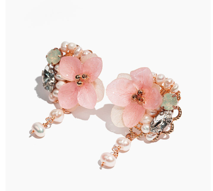 4-teiliges Weihnachtsgeschenkset mit rosa Hortensienschmuck (25 % Rabatt)