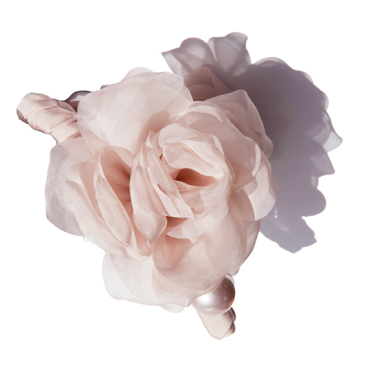 Rosa Organza Kamelien Haarklammer