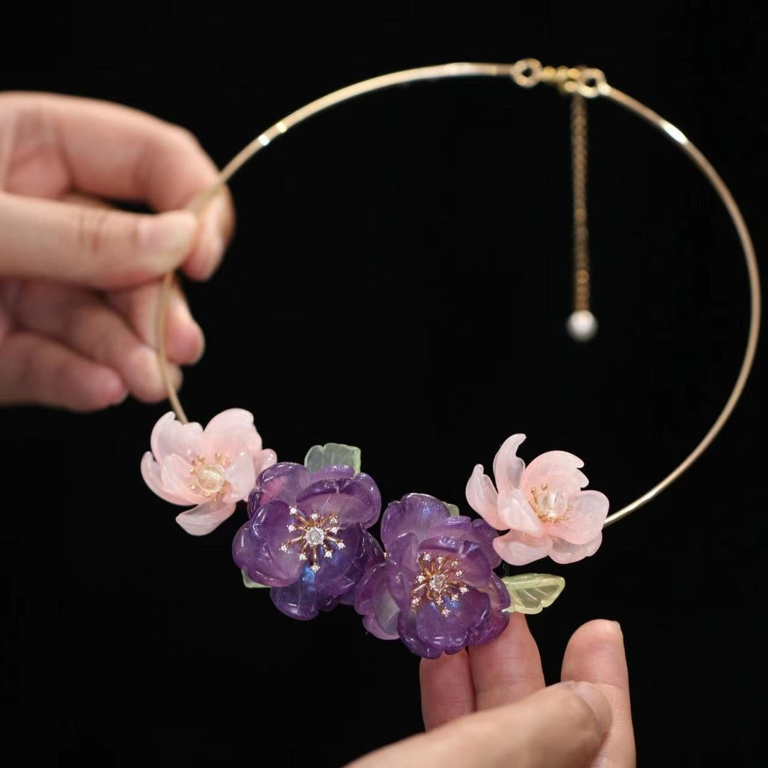 Lila Begonie Halsband Choker Halskette / Schlussverkauf
