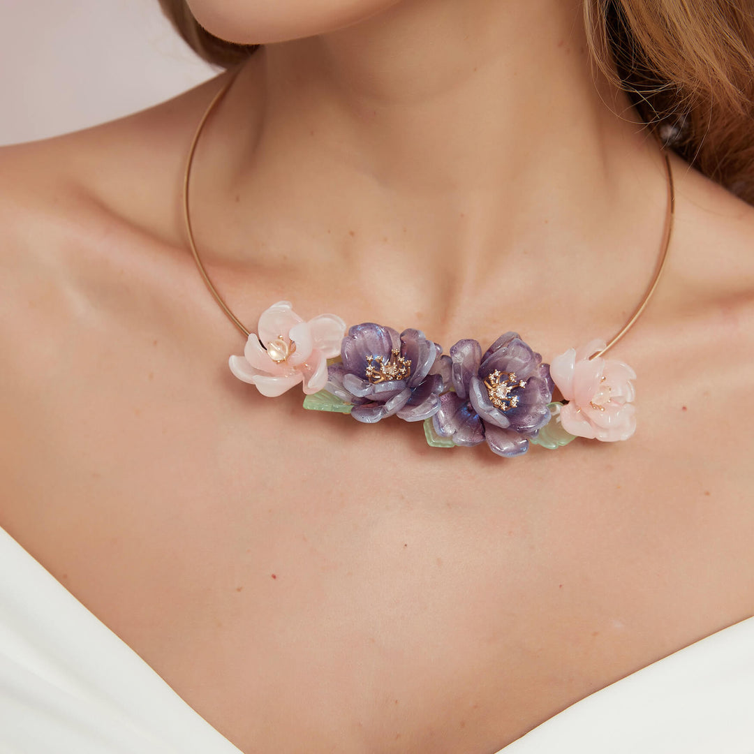 Lila Begonie Halsband Choker Halskette / Schlussverkauf