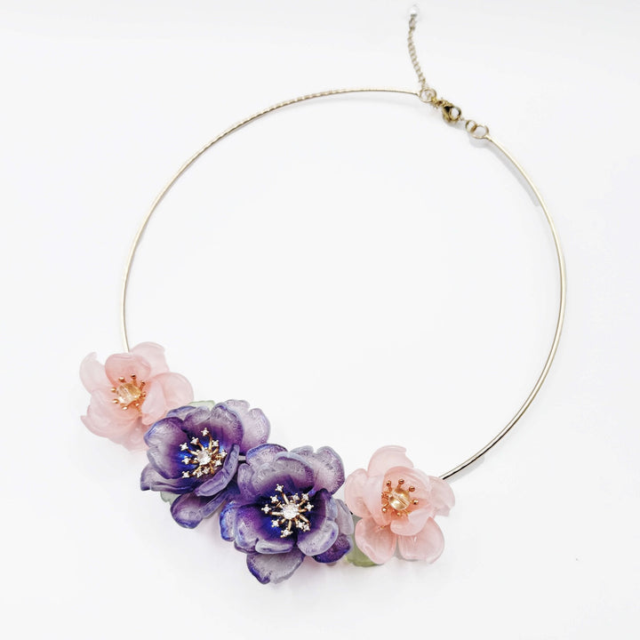 Lila Begonie Halsband Choker Halskette / Schlussverkauf