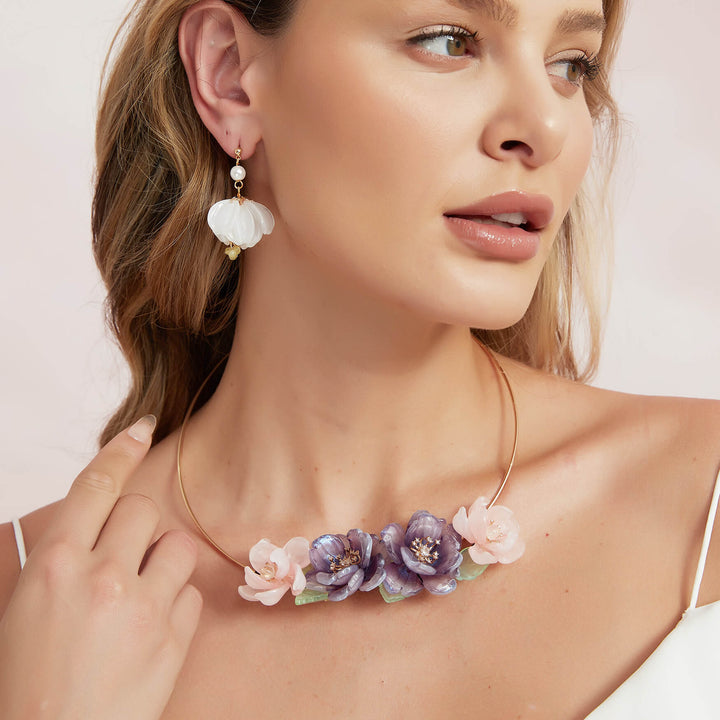 Lila Begonie Halsband Choker Halskette / Schlussverkauf