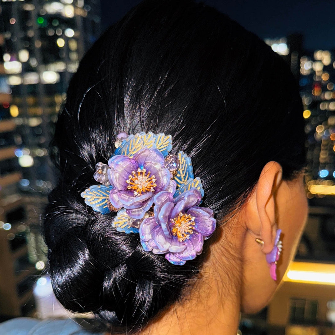 Lila Begonienblüte Haarspange