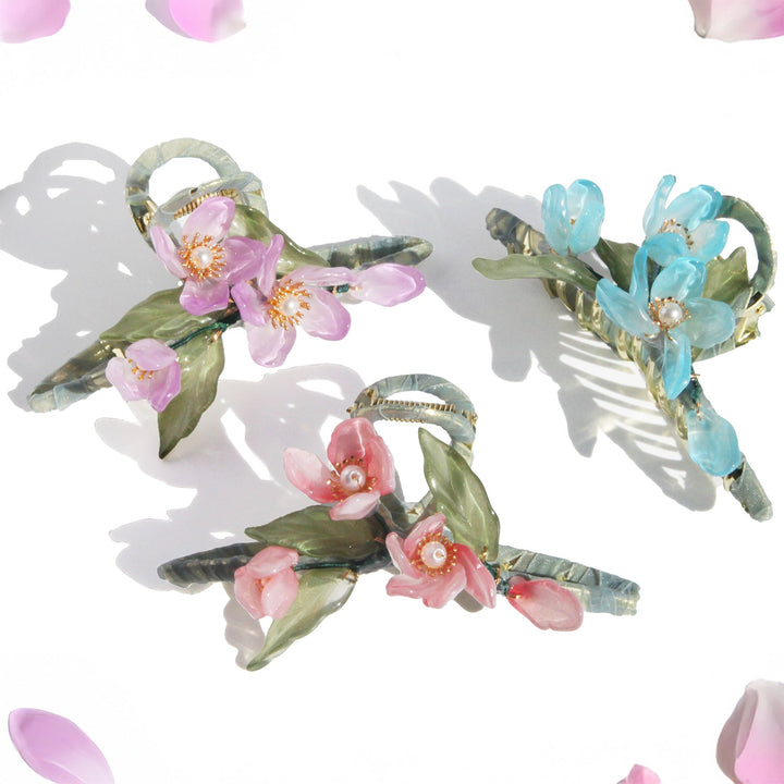 Pink Camelia Hair Claw/ Final Sale