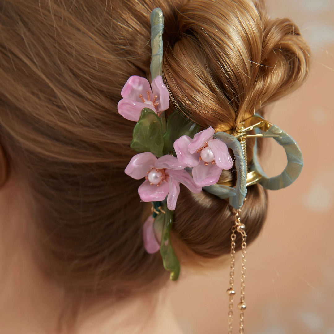 Pink Camelia Hair Claw/ Final Sale