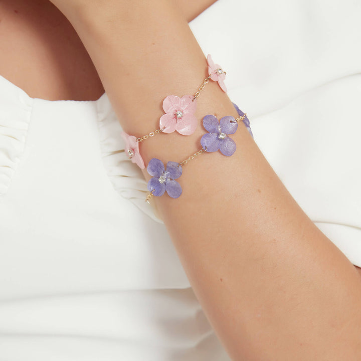 Purple Hydrangea Flower Charm Bracelet/ Final Sale