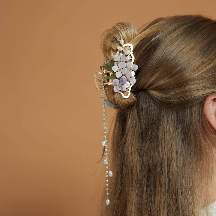 Purple Lilac Flower Hair Claw