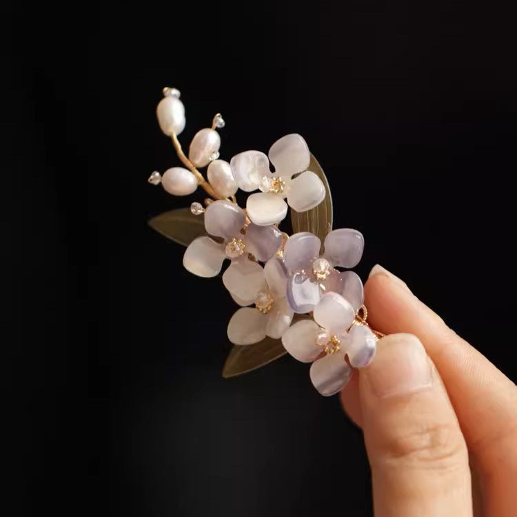 Lila Flieder Blumen Haarspange