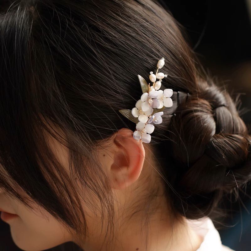 Lila Flieder Blumen Haarspange