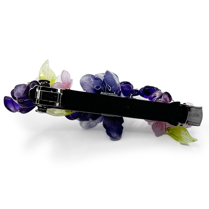 Purple Peony Lilac Garden Hair Barrette Clip