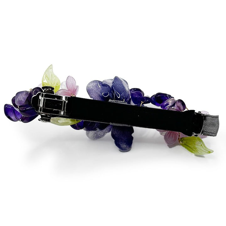 Purple Peony Lilac Garden Hair Barrette Clip