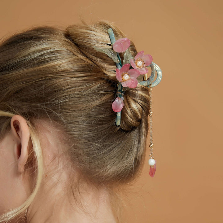 Red Camellia Flower Hair Claw
