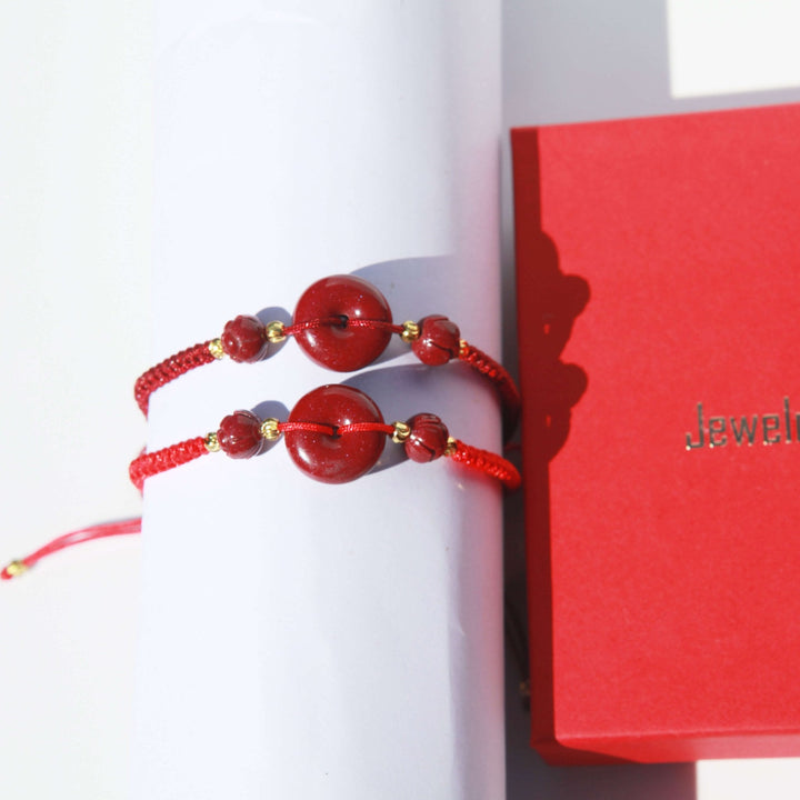 Red Cinnabar Knot Protection Red Strings (2-Pieces)