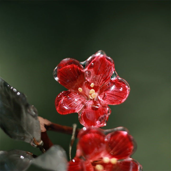 Red Flowering Honeysuckle Hair Stick