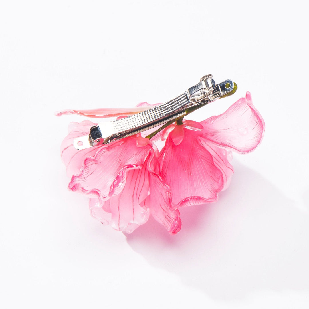 Rose Iris Flower Hair Barrette Clip