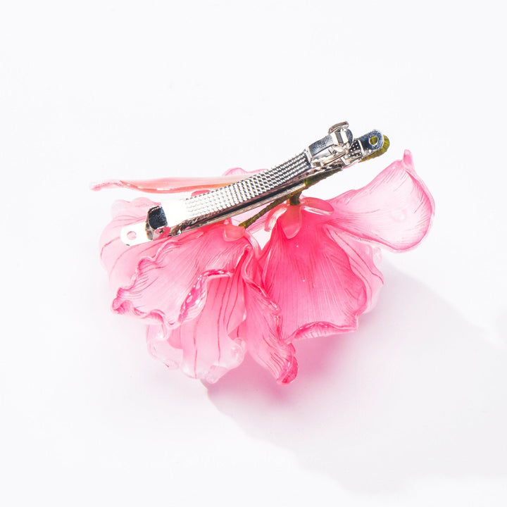 Rose Iris Flower Hair Barrette Clip