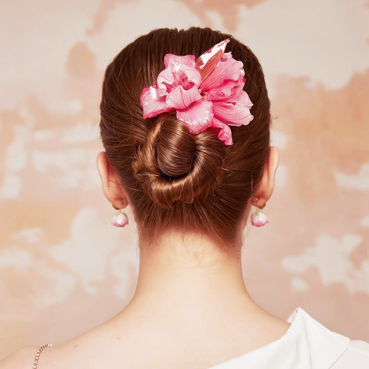 Rose Iris Flower Hair Barrette Clip