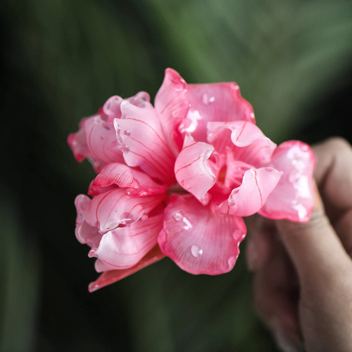 Rose Iris Flower Hair Barrette Clip